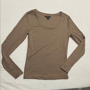 RW&CO. Women's Tan Long Sleeve Blouse
